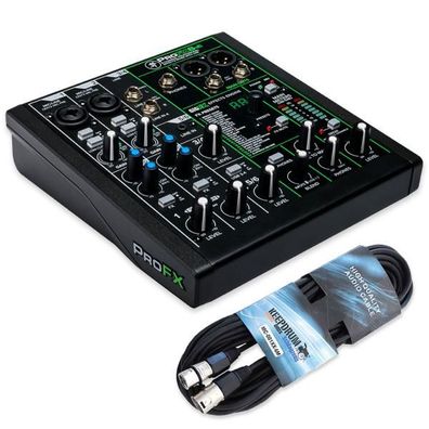 Mackie Mischpult ProFX6v3 6-kanaliger Analogmixer mit Kabel