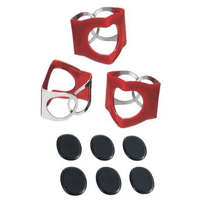 PinchClip Beckenklammer 3er Set Rot mit Dämpfer Pads