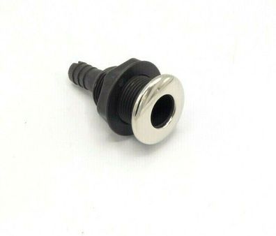 Borddurchlaß 5/8 Nylon Blende Ø 43 mm aus hochglanzpoliertem Edelstahl