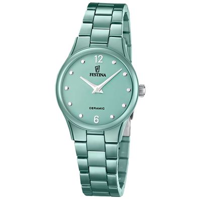Festina Damenuhr Keramik Salbeigrün F20751/3