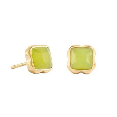 Ohrstecker - Edelstahl Gold - Jade Grün