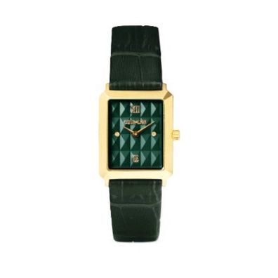 Uhr - Edelstahl gold - Spikes Tannengrén Lederband
