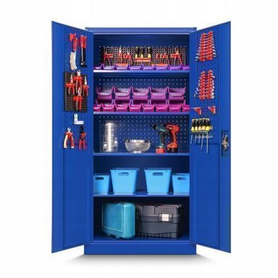 Jan Nowak Werkstattschrank TC01A, Blau, 185x92x50 cm, Stahl