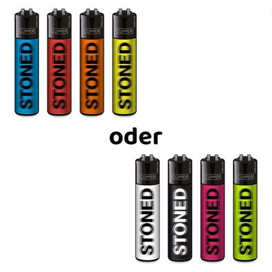 Clipper Reibradfeuerzeuge FFX Stoned Blurry, 4 Stück