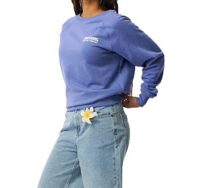 RIP CURL Women Sweater Surf Puff Raglan Relaxed Crew mid blue
