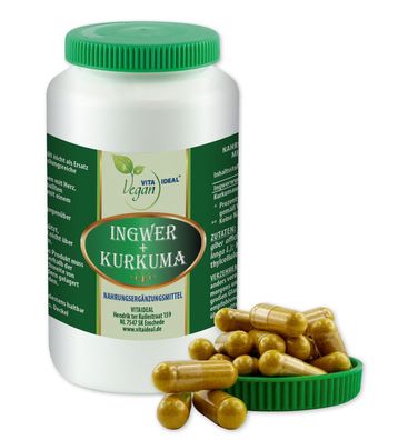 VITA IDEAL Vegan® Ingwer + Kurkuma - Wurzel Kapseln