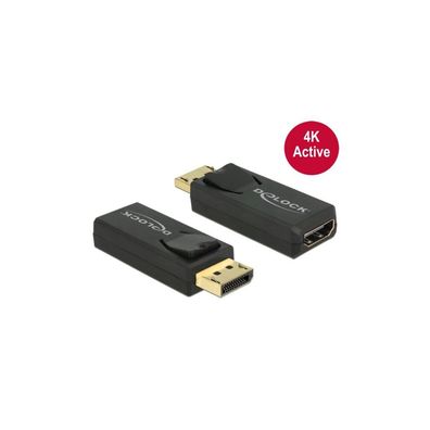 Delock DELOCK Displayport Adapter DP -> HDMI St/Bu 4K Aktiv schwarz