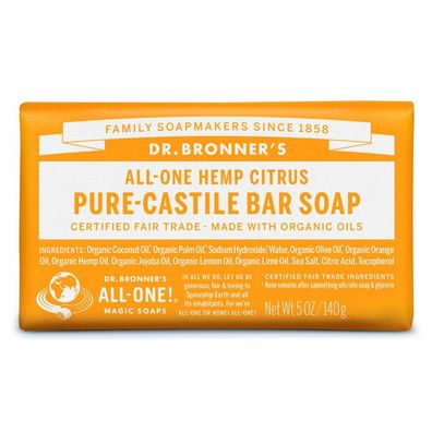 Dr Bronner'S Jábon En Pastilla Cítricos 140 G