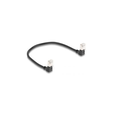 DELOCK RJ45 Netzkab Cat.6A S/FTP Slim 90° gewink. 0,25m schw