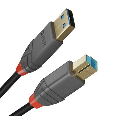 LINDY USB 3.0 Kabel Typ A/B Anthra Line M/M 0.5m
