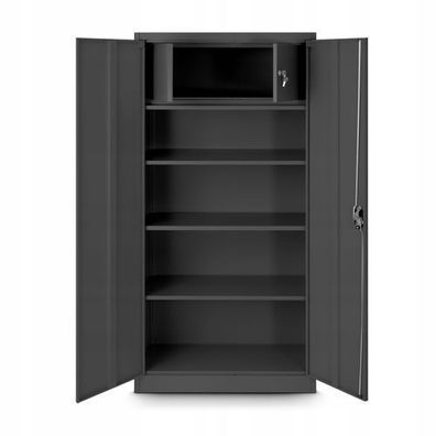 Aktenschrank mit Geheimfach Metallschrank Stahlblech 185x90x45 cm Anthrazit