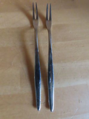 Serviergabel Vorlegegabel kleine Fleischgabel mit kleinen Kreisen am Rand 2St