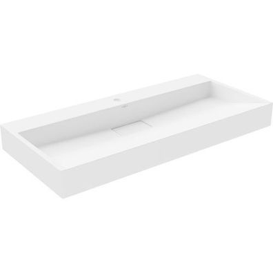 Mexen Ava Aufsatzwaschbecken 100x46 cm Weiß Konglomerat Glanz Rechteckig