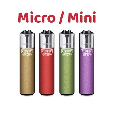 Micro / Mini Clipper Reibradfeuerzeuge 4x Metallic Mix #6