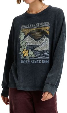 ROXY Women Crew Eastside Midweight anthracite - Größe: L