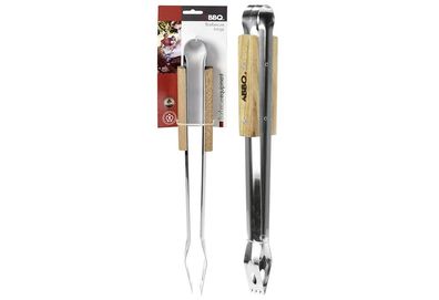 Grillzange BBQ m. Holzgriff 40 407592