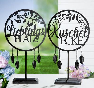 Gilde Standrelief, "Kuschelecke & Lieblingsplatz", Traumfängermotiv, Metall, schwa