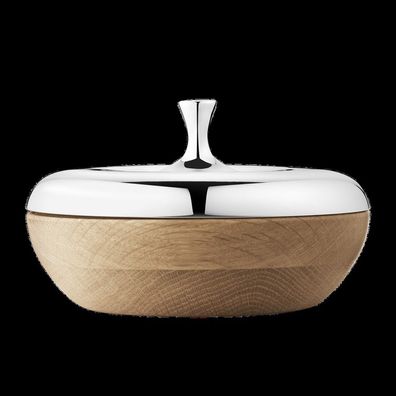 Georg Jensen Henning KOPPEL Bonbonniere TURNIP SS MIRROR OAK WOOD 3584893