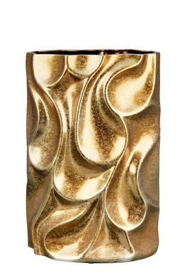 Gilde Vase "Relief" antik goldfarben, wasserdicht Europäische Herstellung H: 36