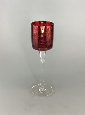 Formano Kerzenhalter Glas rot 21x6cm