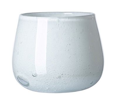 Fink MARLY, Glasvase, Windlicht, Glas, glatt, weiß, L. 13.5 cm, B. 13.5 cm, H. 11