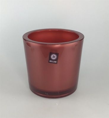 Bellini Windlicht/Übertopf Marit rund 12cm metallic rot