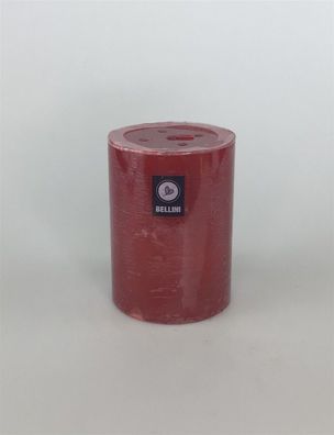 Bellini Stumpenkerze Bent rustik rund rot 6,8x9,5cm