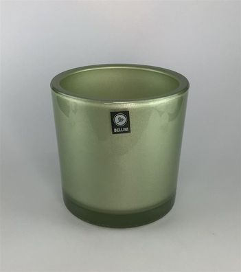 Bellini Windlicht/Übertopf Marit rund 12cm metallic grün