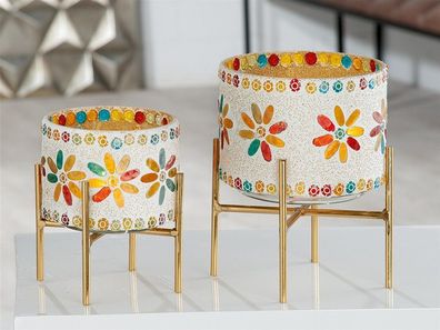 Gilde Windlicht "Boho" Glas mehrfarbig 67797