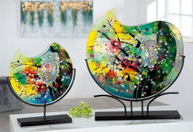 Gilde GlasArt Deko Vase rund "Nicosia" Glas mehrfarbig 39298