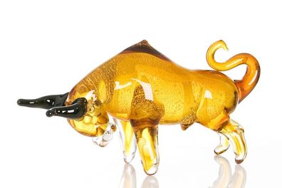 Casablanca Glasskulptur "Stier" braun, öhe 16cm Länge 33cm 177978