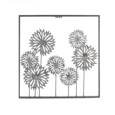Casablanca Wanddeko Flowers Metall, raun/silb Höhe: 30 cm Breite: 30 cm 74744
