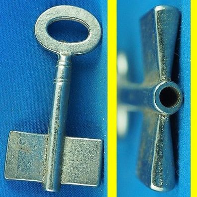 Doppelbart - Geldschrankschlüssel Temperguss gebohrt - Länge 80 mm