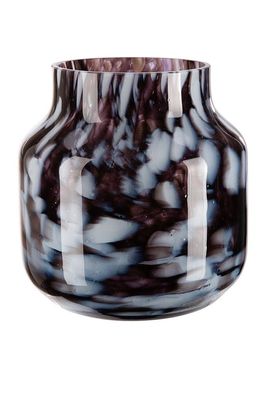 Fink DANKA, Windlicht, Vase, durchgefärbtes Glas, glänzend, schwarz, weiß, L. 19
