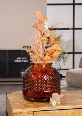 Gilde Windlicht, konisch, "Diamond", Glas, braun, VE 2, H. 24 cm, D. 24 cm 60783