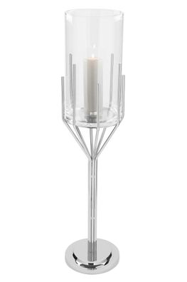 Fink LUXOR, Windlicht, Edelstahl, vernickelt, silberfarben, H. 110 cm, D. 25 cm