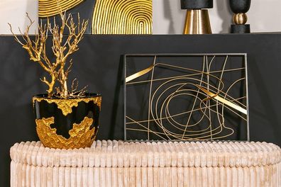 Gilde Wandrelief, "Lineare", Metall, goldfarben, VE 2, 2fach sortiert, L. 3 cm,
