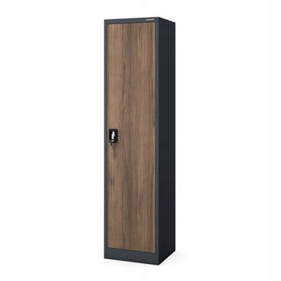 Büroschrank Aktenschrank Metallschrank Lagerschrank 185x45x40 cm anthrazit-holzoptik