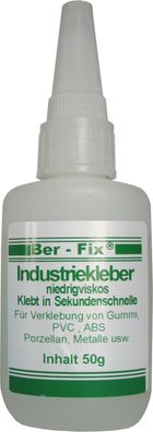60,00 Euro pro 100g Ber-Fix Industriekleber - 50 Gramm - niederviskos