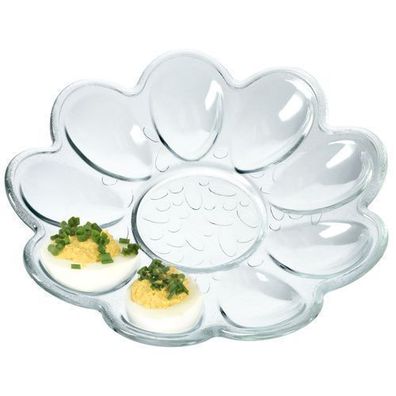 KADAX Eierteller aus Glas, 21,5 cm, praktischer Teller für Eier, 9 Eier