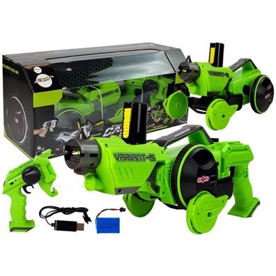 Lean Toys Pistolenwerfer Auto 2 in 1 Ferngesteuerte Schaumstoffscheiben Grün