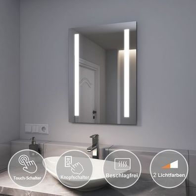EMKE LED Badspiegel Wandspiegel Beleuchtung Beschlagfrei Touch Bad Spiegel