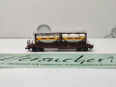 Mini Trix N DC 15257-3 / 4-achsigen Einheitstaschenwagen / Sdgkms 707 / DB AG / „BE