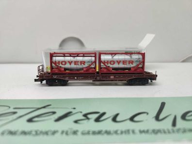 Mini Trix N DC 15257-5 / Einheitstaschenwagen / Sdgkms 707 / DB AG / Tankcontainern â
