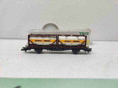 Mini Trix N DC 15257-7 / 2-achsigen Einheitstaschenwagen / Sdgkms 707 / DB AG / „BE