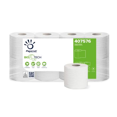 Papernet Bio Tech Toilettenpapier 8 Rollen 2-lagig 250 Blatt Zellulose