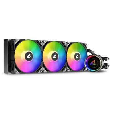 Sharkoon S90 RGB AIO Wasserkéhlung 360 mm mit ARGB PWM Léftern fér alle CPUs