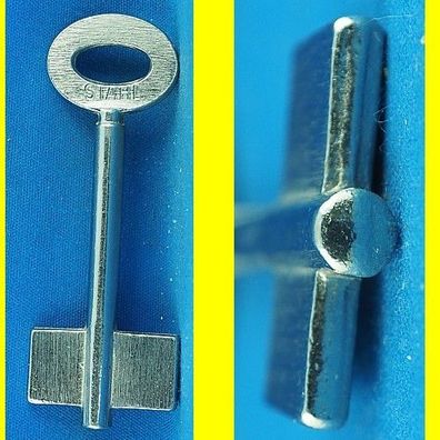 Börkey 143D Doppelbartschlüssel Stahl - Halm ca. 6 mm - Länge 87 mm