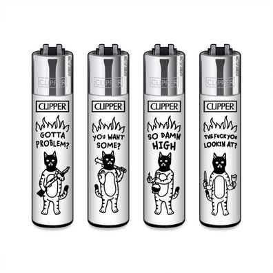 Clipper Reibradfeuerzeuge FFX Trouble Catz, 4 Stück