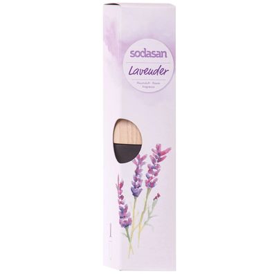 Sodasan Raumduft Lavendel 200ml Glasflakon mit Holzstäbchen